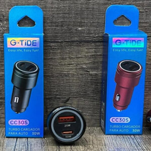CARGADOR P/AUTO PLUG IN G-TIDE 1USB 1 TIPO C 30W CC30S